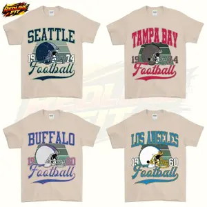 Vintage All 32 Teams Vintage Football Fan T-Shirt Collection - Sand Edition - Classic Sports Apparel - Custom Every Football City Menswear Top
