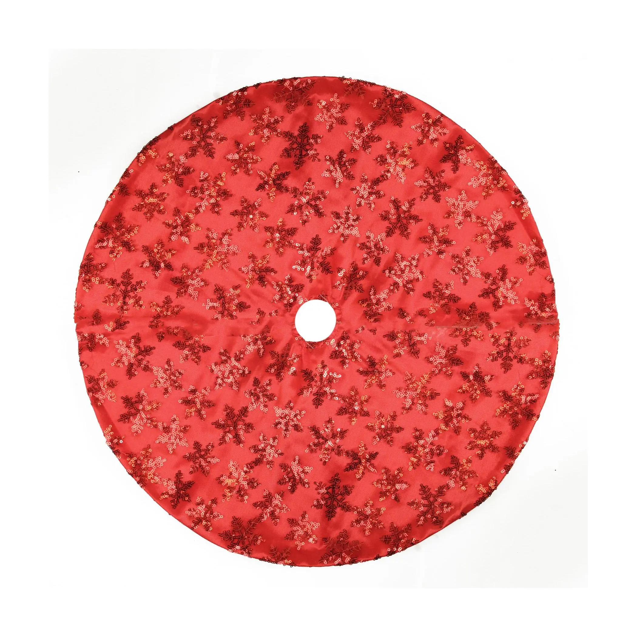 Northlight 20" Red Sequin Snowflake Mini Christmas Tree Skirt