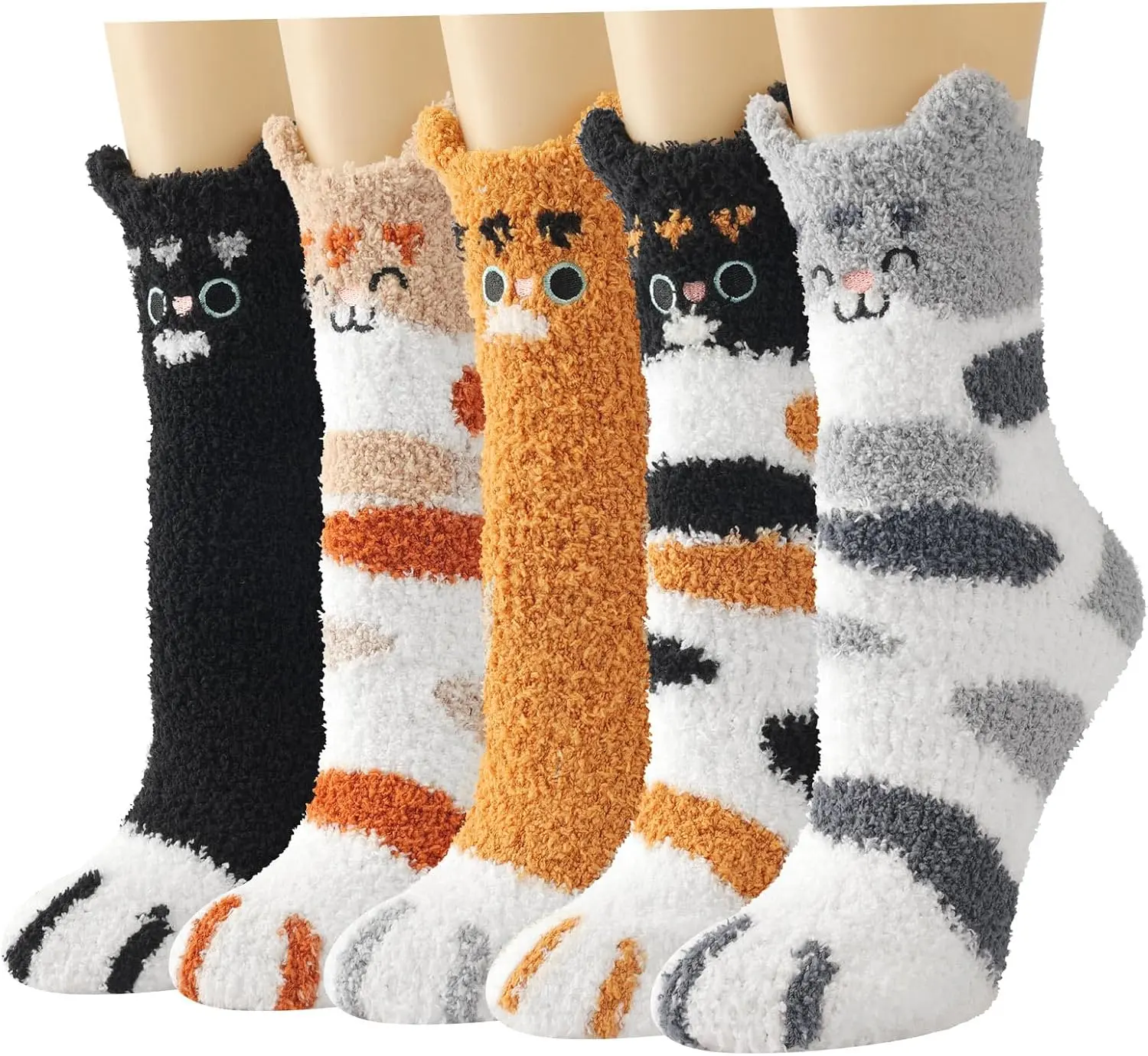 Halloween Fall Gift Fuzzy Socks for Women Fluffy Cozy Slipper Socks Fall Halloween Socks Gifts | Soft Thick Plush Warm Socks, Christmas Winter Gifts for Ladies,Comfortable Indoor Home Socks, Sleep Slipper Socks