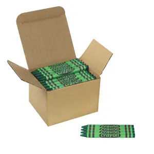 Lucky Art Crayonology 80 Count Single Color Crayons – Green Bulk Pack for Classrooms, Teachers & Party Favors | Non-Toxic ASTM Certified