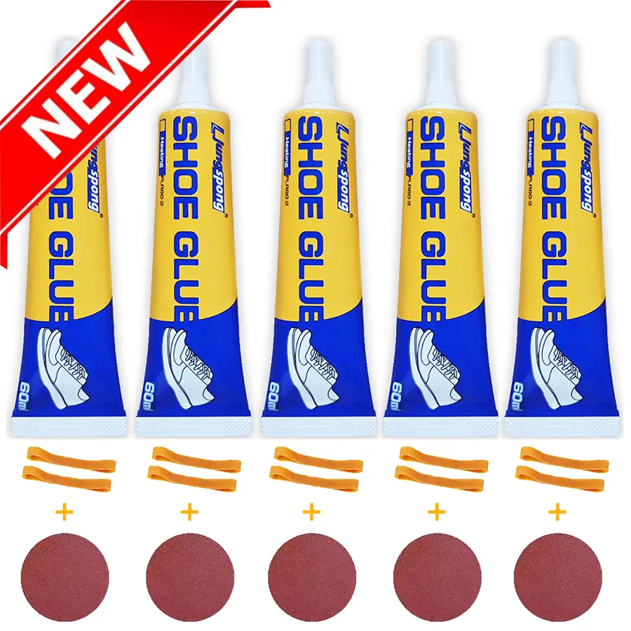 Premium Shoe Adhesive - Special Repair Formula for Athletic-Casual Shoes, Waterproof, Strong Bond, Fast-Setting, 5PCS 60ml Home-Outdoor Repair Tool (Office Tape Adhesives & Fasteners Category)