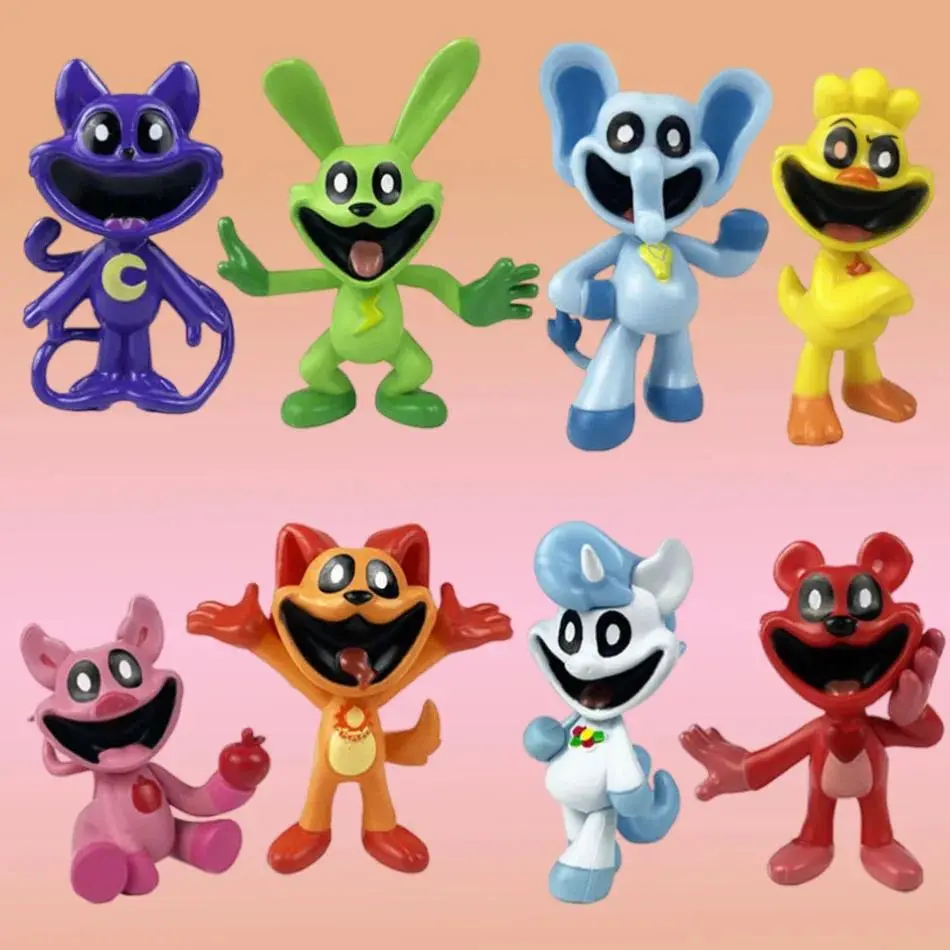 8Pcs Anime S-m-iling Catnaped Catnat Game Figures PVC Model Doll Toy Desktop Decoration Children Birthday Gifts In Stock Hot