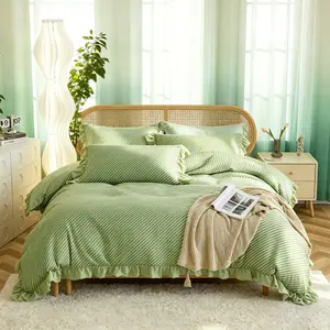French Style Ruffled Bedding Set, 3-Piece Suite, (Include 1*Duvet Cover, Without Duvet Insert,2 *Pillowcases, Without Pillow Core), Cozy Bedroom Decor, All-Season Gift