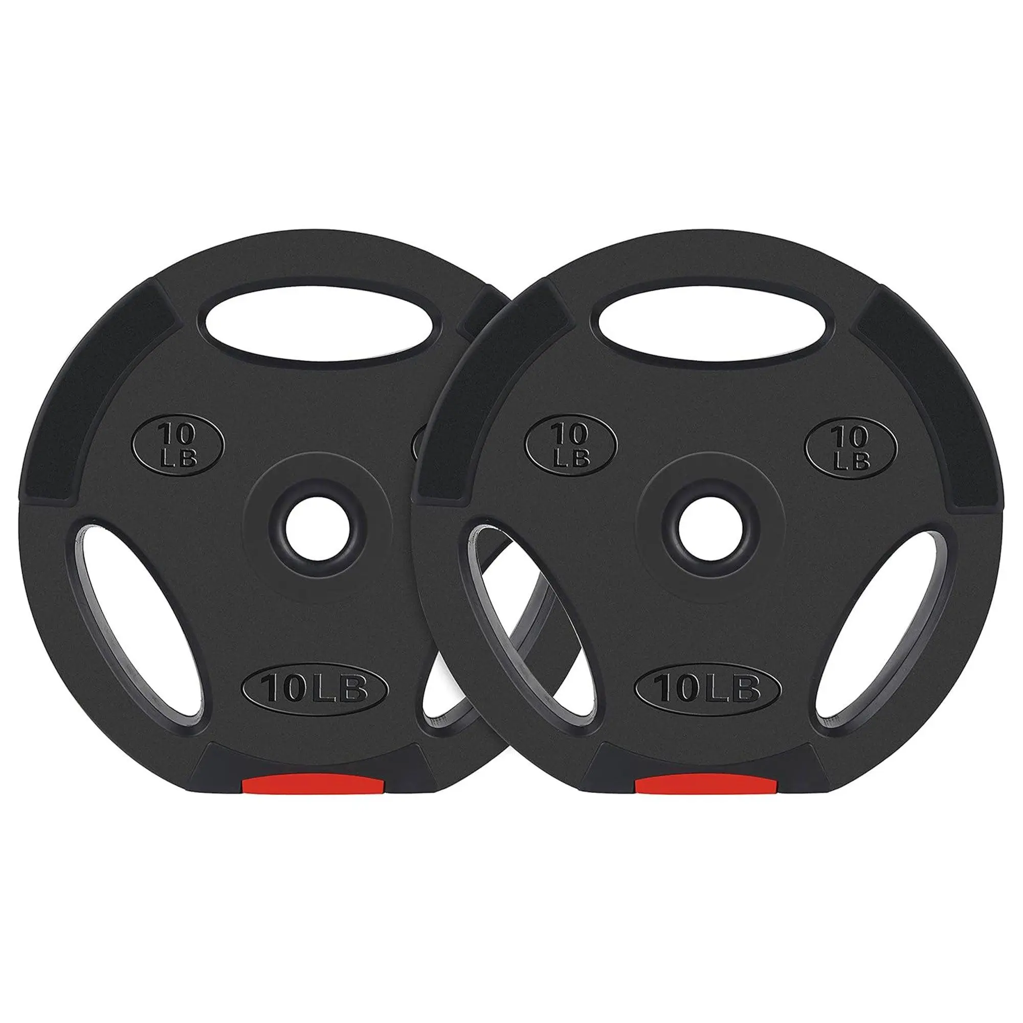 Signature Fitness Standard 10 Pound Coded Olympic Weight Plate, Black (Set of 2) Signature Fitness Standard 10 Pound Coded Olympic Weight Plate, Black (Set of 2)