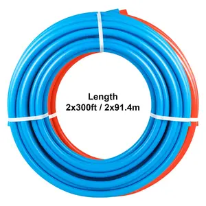 2 Rolls 1/2" x 300ft PEX Tubing for Potable Water Combo O2 Barrier