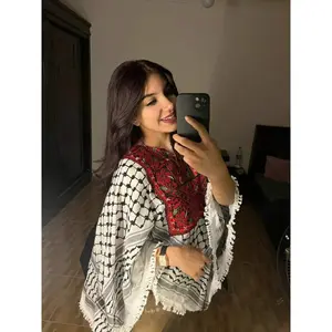 Palestinian Embroidered Kuffiyeh Poncho