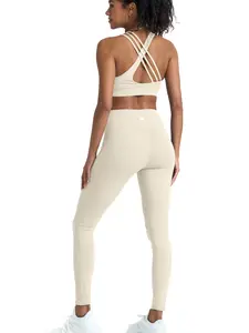 2 Piece Workout Sets for women, High Waist Leggings and Sports Bra Yoga Set Matching Gym Pilates Running Work Out Outfit
