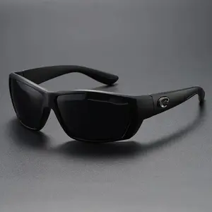 COSTA Polarized Sunglasses for Men, Durable Black Frame Blue Mirror Lens Sport Shades for Driving Fishing Full Box