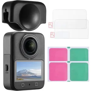 K&F CONCEPT Camera Screen Protector Kit for DJI OSMO 360 Accessories, Ultra HD 9H Hardness Tempered Glass Film with Silicone Lens Cover Cap, Ultra Thin, Laser Cut, Precise Fit, Anti-Fingerprints, Scratch-Resistant