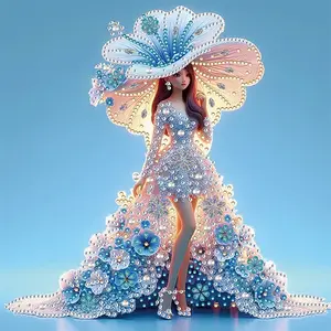 Dreamy Flower Goddess Diamond Painting Kit, Beginner & Adult Handmade 5D DIY Unusual Shape Rhinestones, Home Wall Decor, 30x30cm No Frame