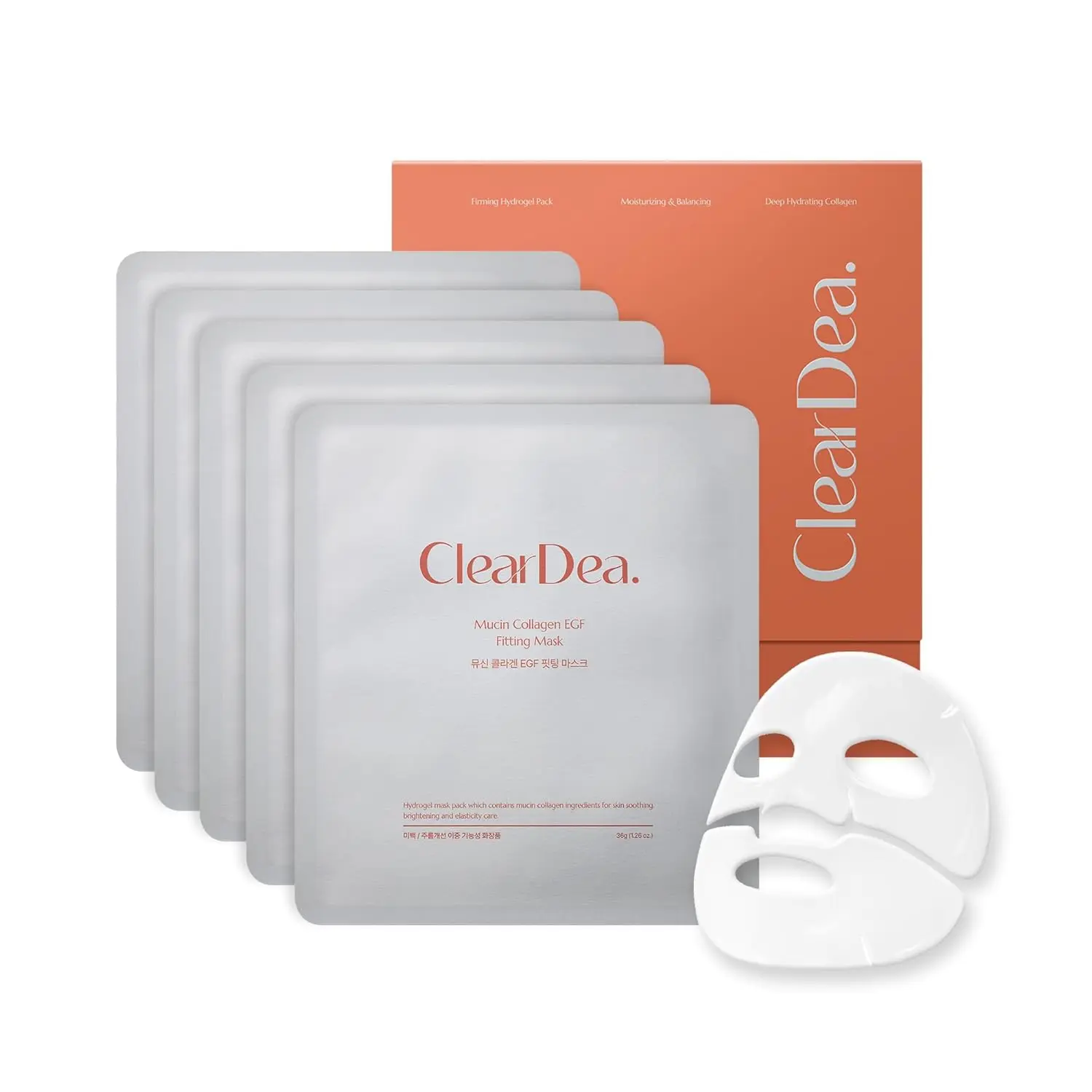 ClearDea Mucin Collagen Peptide Hydrogel Mask 36g x 5ea