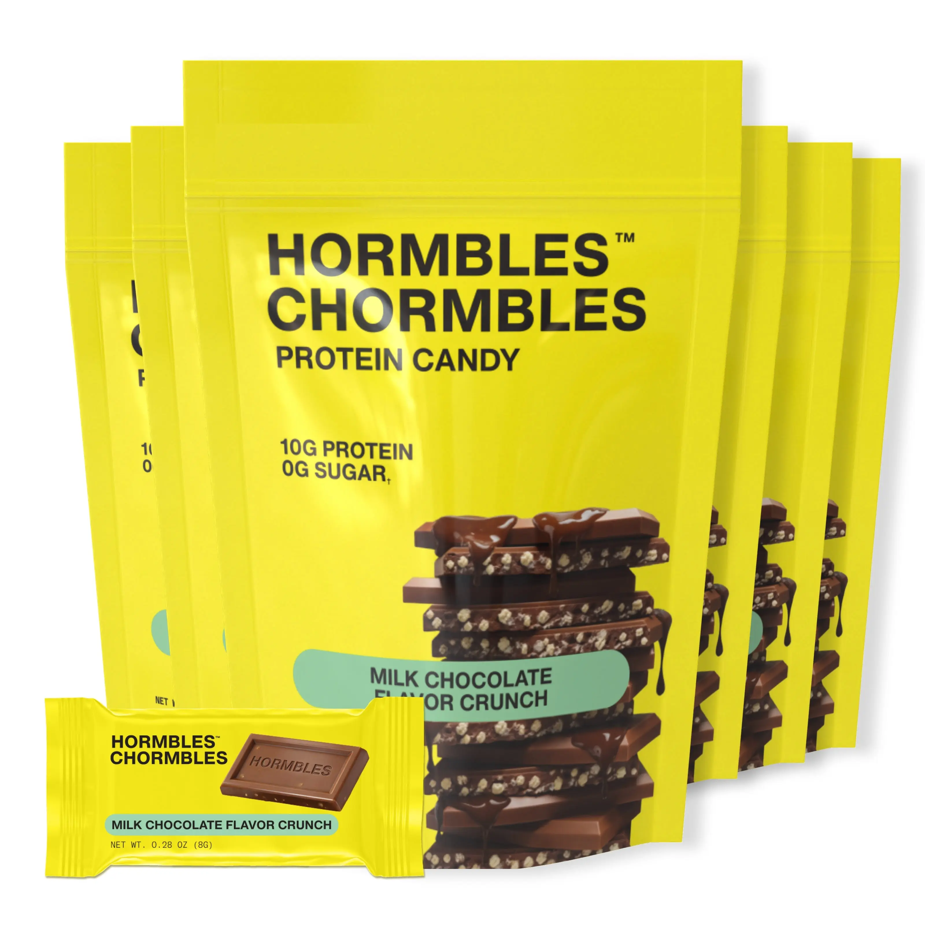 Hormbles Chormbles Protein Candy Minis - Milk Chocolate Crunch (10g Protein, 0g Sugar, Keto Friendly) - 6 Bags / 66 Minis
