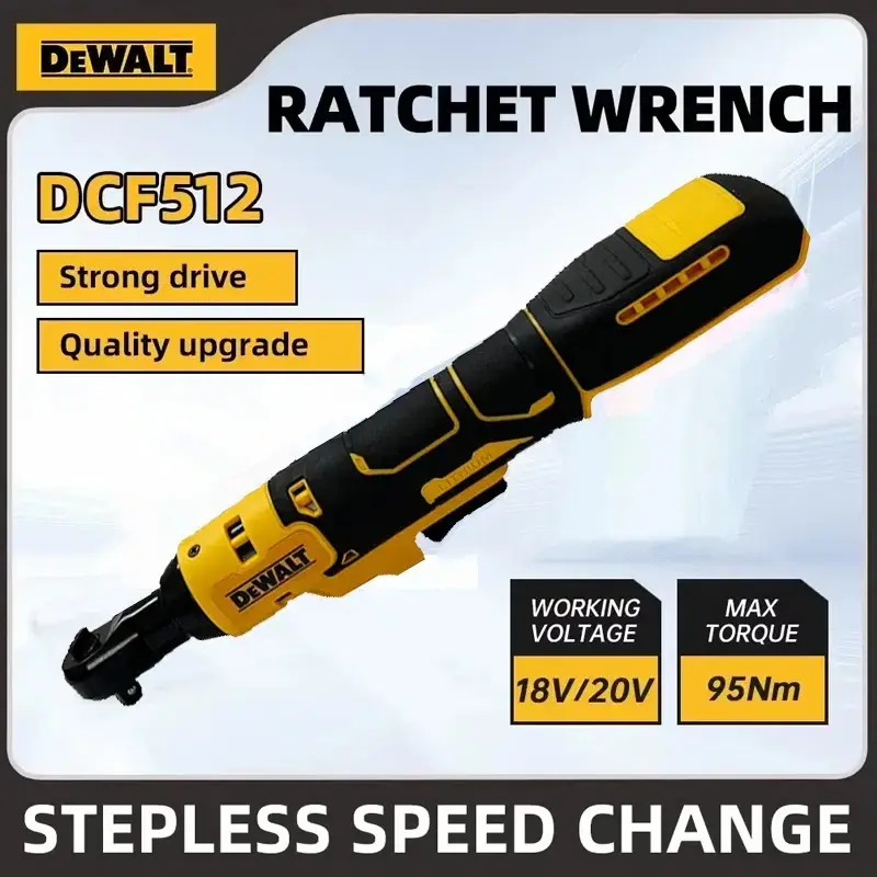 DEWALT DCF512 Cordless Right Angle Ratchet Power Wrench - Brushless, Battery-Powered, Variable Speed, LED-Equipped Hand Tool