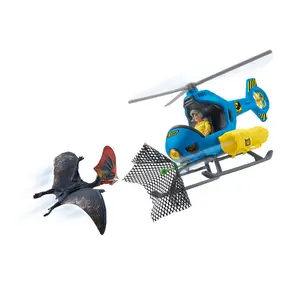 Schleich Dinosaur Toys for Kids 5+ Realistic Educational Playset with Remote Control Jet Model Aircraft & Dino Researcher Accessories