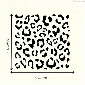 3pcs 5.9-in Leopard Print Vinyl Stickers - Waterproof, Easy-to-Apply Automobile Decorations for Rearview Mirrors, Car Windows