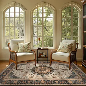 Velvet + soft and comfortable European classical Persian traditional pattern printed carpet, home decoration carpet, living room large carpet, sofa cushion, door mat, coffee table mat, bedroom carpet, bedside carpet