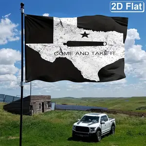 1pc Texas Come And Take It Flag Canon 1836 State3X5 4X6ft Flag Polyester National with 2 Metal Washers Used for Decoration Or Outdoor Party Decoration