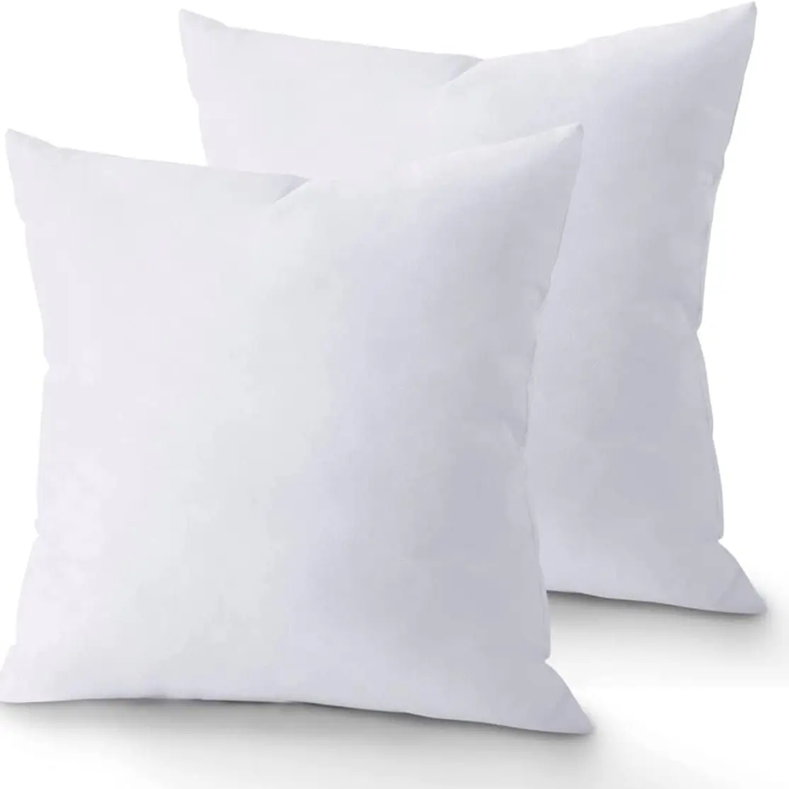 18 x 18 Throw Pillow Insert - Pack of 2 White, Machine Washable, Soft, Alternative Pillow Inserts for Decorative Pillow Covers, Throw Pillows for Bed, Couch Pillows for Living Room (Pack of 2)