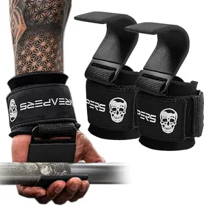 Gymreapers Heavy-Duty Weight Lifting Hooks Gymreapers - Black
