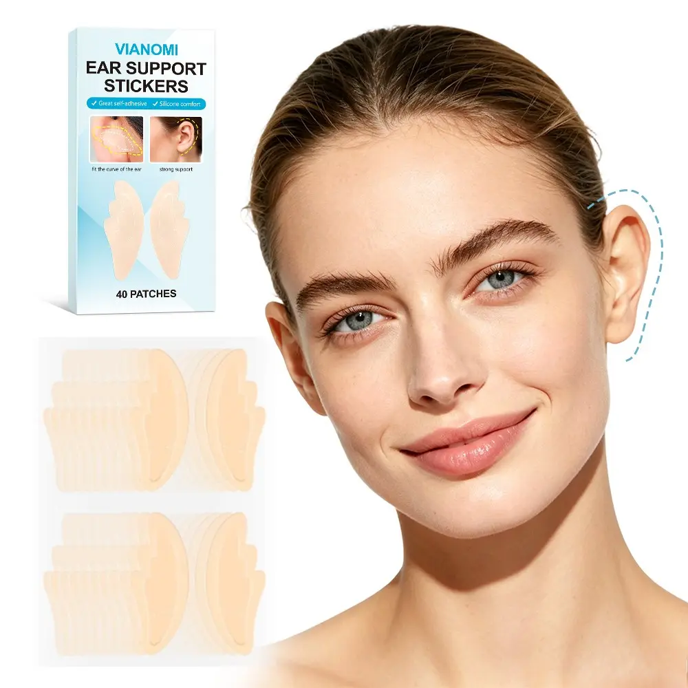 40 Patches Wing Structure Ear Support Stickers Comfortable Silicone Elf Ear Patches for Protruding Ear Look Instant Beauty Enhancer