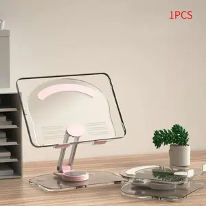 360 Degree Rotating Mobile Tablet Stand, Adjustable Tablet Holder-Adjustable Foldable Desktop Table Holder Base,Multi-Angle, Non-Slip Silicone Base,Portable iPad Stand for Desk