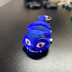 Blue tiger fidget keychain