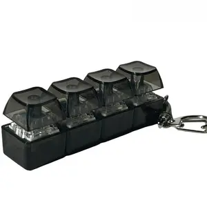 Glowing Keyboard, 4-In-1 Decompression Button Keychain, Stress Relief Finger Clicker, Fidget Tool, Perfect Gift for Anxiety Reduction & Fun