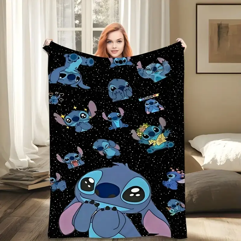 [SummerVibes] DISNEY CLASSIC Stitch Fleece Blanket, Comfort and Warmth, Sofas, Beds, Travel, And Offices,  Valentine'S Day, Mother'S Day, Birthdays