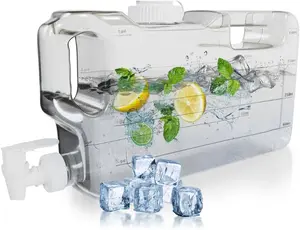 Refrigerator Water Dispenser 1.1 Gallon – Leak-Proof Slim Fridge Water Container with Spigot – Bpa-Free Refillable Water Jug (Clear) HYDRAFITT