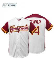 KTYSDE Venezuela #14 Embroidered Baseball Jersey | Unisex Breathable Comfortable Sports Shirt | Perfect for Game Day, Parties & Daily Wear | Gift for Venezuela Baseball Fans
