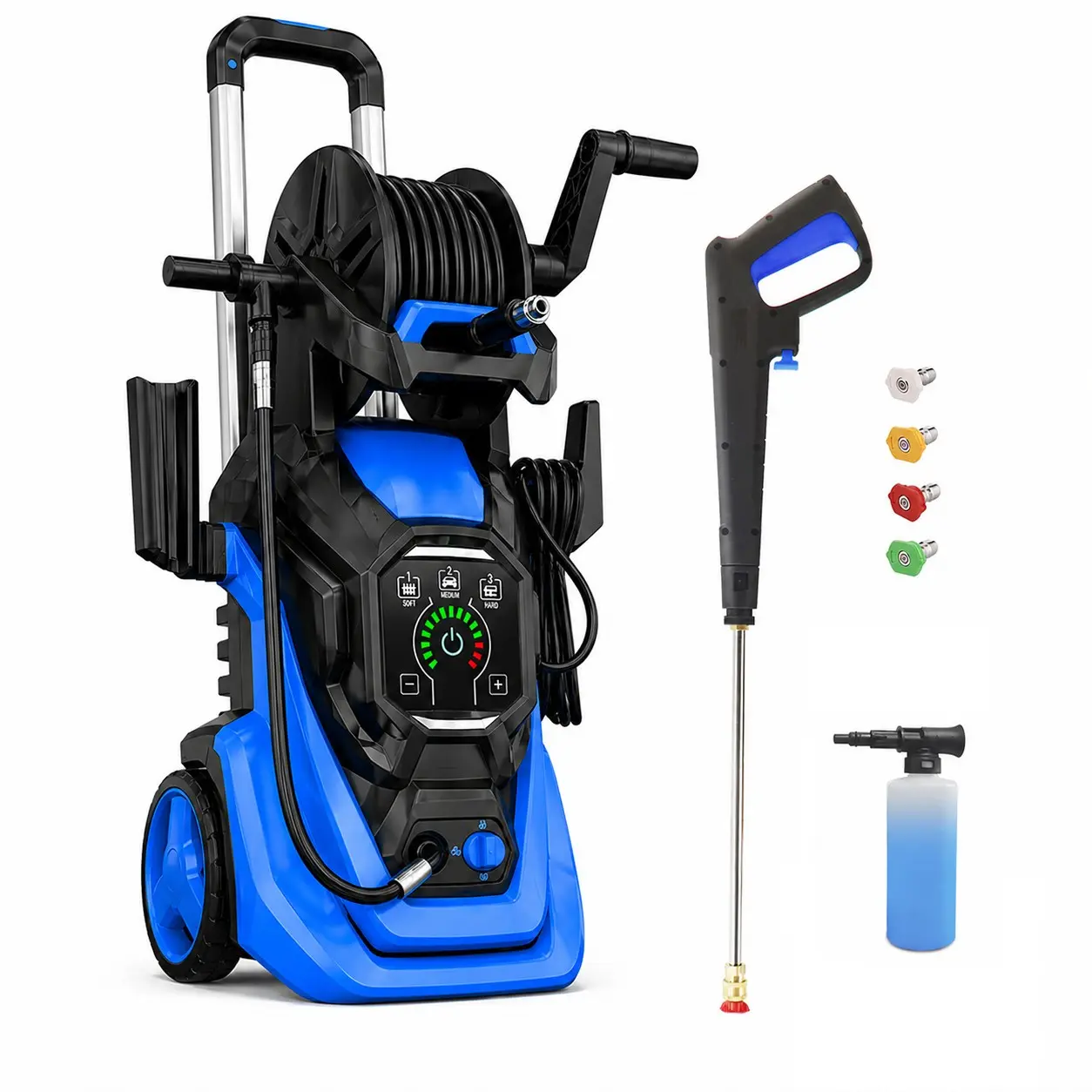 Electric Pressure Washer 5560PSI MAX-Max 3.0GPM Power Washer Touch Screen Adjustable Pressure,4 Nozzles and 500ml Foam for Driveway, Fence, Car, Wash, Home, Outdoor, Sidewalk, Window, Porch cleaning