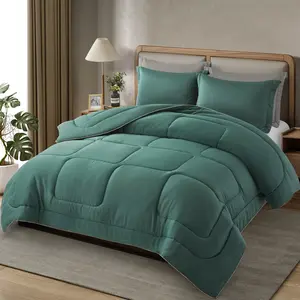 Bafode 3 Pcs Comforter Set, Lightweight Satin Silky Down Alternative Comforter - Ultra Soft & Smooth - All Season Bedding Sets with 1 Comforter, 2 Pillow Shams