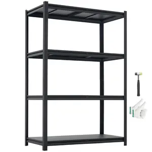 【Father's Day Gift】VEVOR Expandable 4-Tier Adjustable Heavy-Duty Metal Storage Shelving Unit, 2400 lbs Capacity Utility Rack, 40.55" W x 20.55" D x 60.2" H for Garage, Workshop