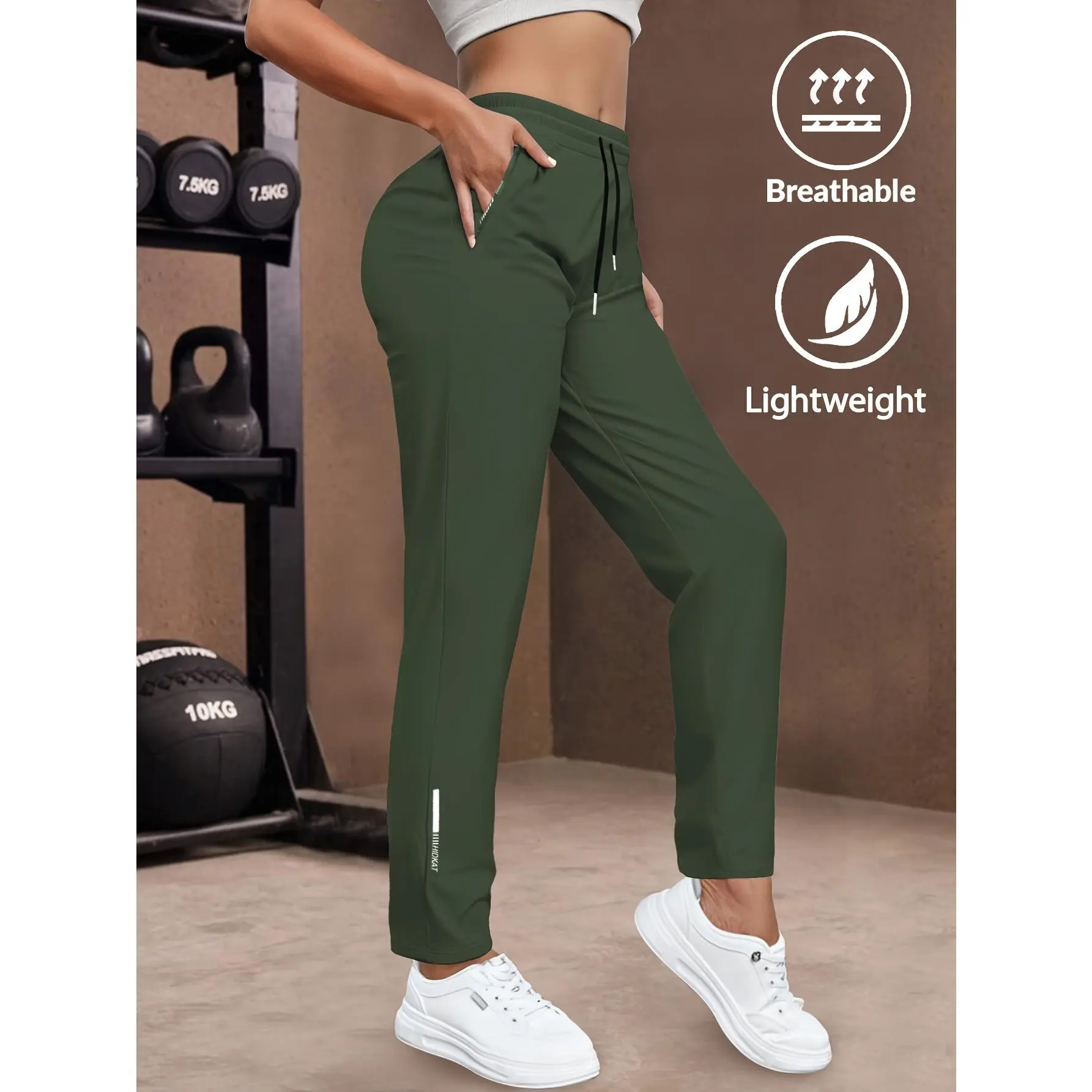 Women's Elasticated Sports and Leisure Trousers: Featuring Functional Pouch and Adjustable Drawstring – Ideal for Outer Wear, Running and Fitness Training