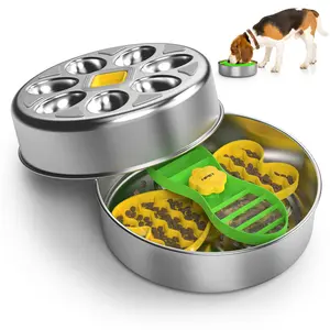 Stainless Steel Slow Feeder Dog Bowl, Cute Bee Design with Non-Slip Silicone Base, One-Piece Durable Leak-Proof Construction, Holds 2-4 Cups Dry or Wet Food, Dishwasher Safe, Promotes Healthy Eating and Digestion for Small Medium Large Dogs