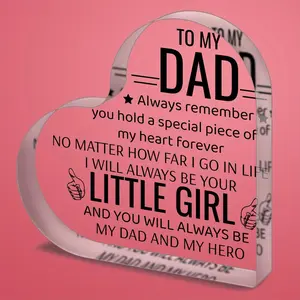 Letter Pattern Acrylic Heart Shaped Decorative Plaque, 1/12pcs Family Gift, Birthday Gift for Loved Ones, Home Office Living Room Decor