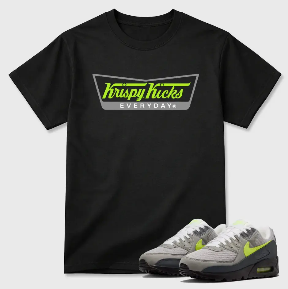 Kicks Everyday Shirt to Match Neon Green Sneakers, Black Streetwear Graphic Tee, Air Max Outfit Shirt, Unisex Urban T-Shirt