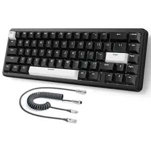 ATTACK SHARK Magnetic Switch Rapid Trigger Keyboard, 1 Count 60% Wired Gaming Keyboard with 8Khz Coiled Cable, RGB Keyboard for Gaming