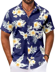 COOFANDY Men's Hawaiian Shirt Short Sleeve Casual Button Down Tropical Summer Beach Aloha Shirts Outfit Floral Menswear