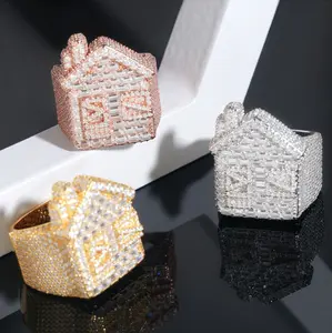 Iced Out Hip Hop Trap House Rapper Bling Geometric Statement Piece Ring with Bold Design and Sparkling Bling for Hip Hop and Trap House Fashion Complimentary shipping