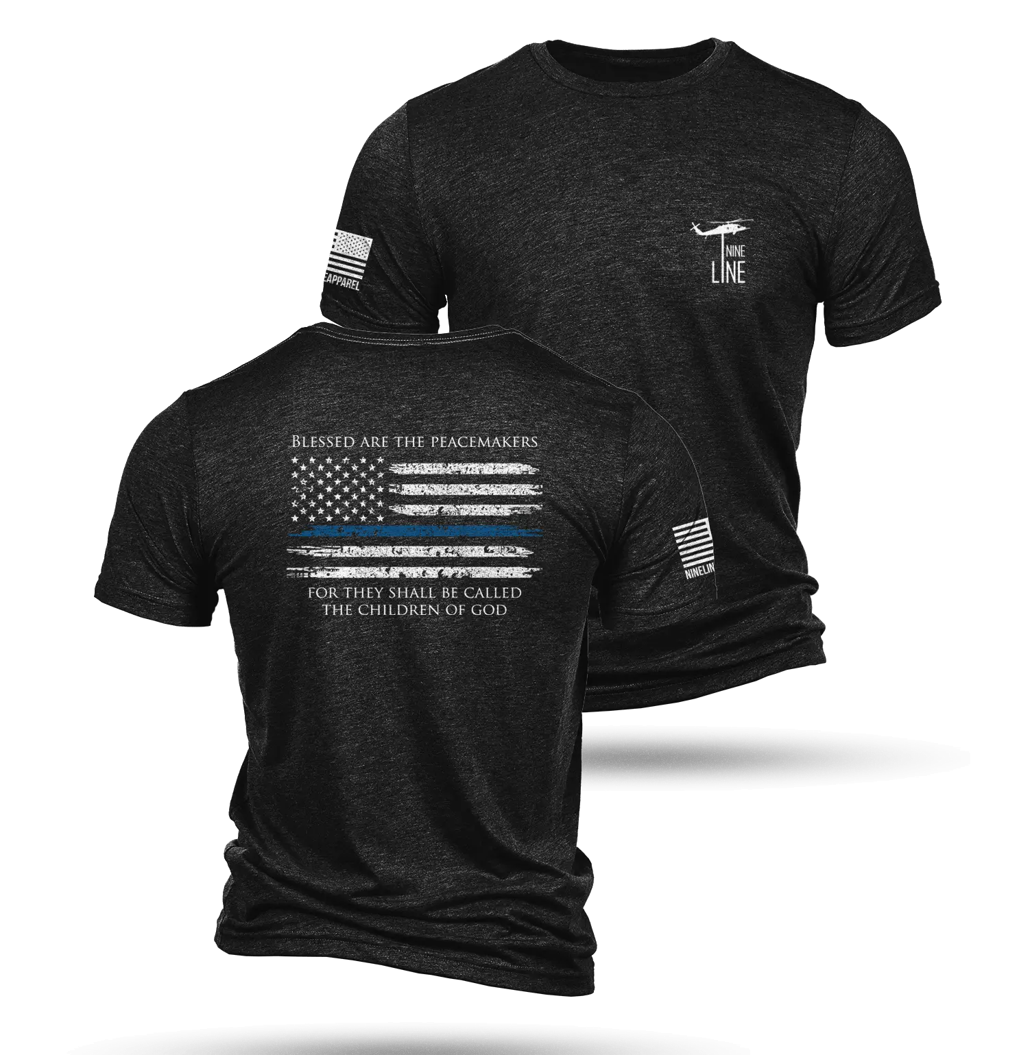Men's Unisex Short-Sleeve T-Shirt - Thin Blue Line, Casual, Comfortable, Everyday Fit, Shortsleeve, Tops