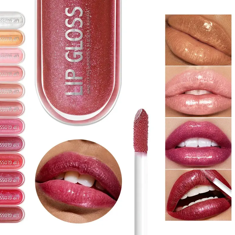 12 Colors Glitter Lip Gloss Long Lasting Diamond Pearlescent Metallic Liquid Lipstick Moisturizing Lip Glaze Cosmetics