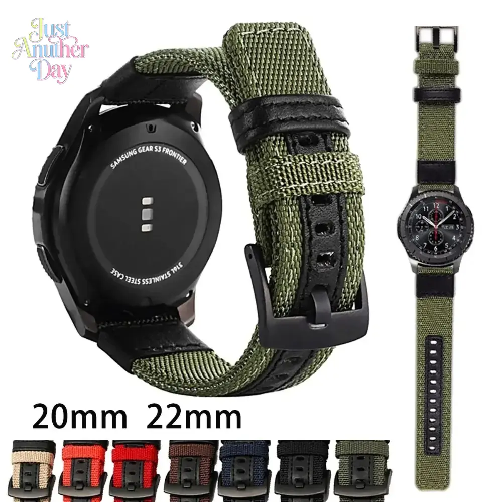 Military Style Nylon Watch Band with Quick Release Feature, 20/22mm Sport Strap, Stainless Steel Buckle for Sports & Outdoor Activities