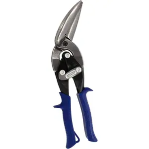 Power Cutters Long Cut Snip - Straight Cut Offset Tin Cutting Shears with Forged Blade & KUSH'N-POWER Comfort Grips