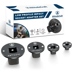 AltitudeCraft Low-Profile Magnetic Impact Adapter Set, Cr-Mo Steel Drive Size Converter, Compact Magnetic Socket Adapter for Tight Confined Space, Universal Impact Wrench Reducer for Automotive Repair, Workshop & Daily DIY #Summervibes