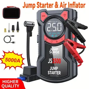 smart  air  pump Car Jump Starter Air Compressor With Power Bank Portable Electric Pump Auto Battery Booster 12V Jump Box With Flashlight