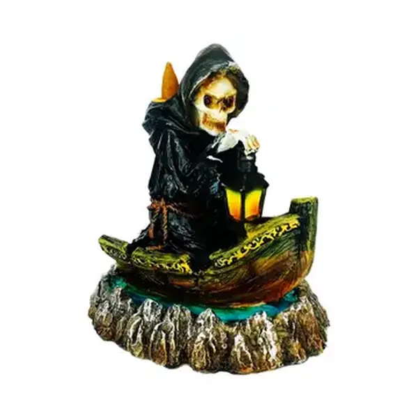 Reaper Lamp Backflow Incense Burner - Gothic Smoke Waterfall & Spooky Decor