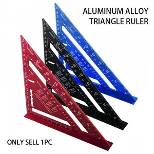 7 Inch Metric Triangular Ruler High Precision with 90° & 45° Angles Linear Measurement for Woodworking, Metalwork, Roofing, Drawing, Home, Industrial