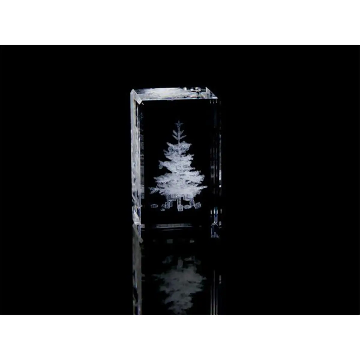 Asfour Lead Crystal Tree Shape Holiday Decoration - Diamond-Cut Laser-Engraved Small Sparkling Glass Christmas Tree with Garlands, Crystal Curtains, 1.6L x 2.75H x 1.6W in, Home Festive Decor, Ornaments