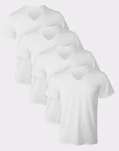 Hanes Ultimate Men's X-temp V-neck Undershirt 4-pack Underwear Multi Pack Comfortable Fit Soft Stretch Fabric Breathable Uxmvw4